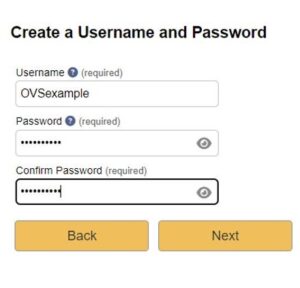 Andrea's Notification Create Username and Password